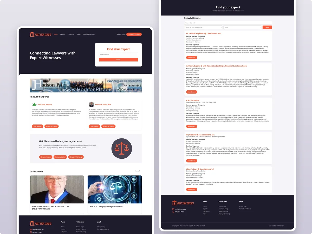 Homepage of firststopexperts.com