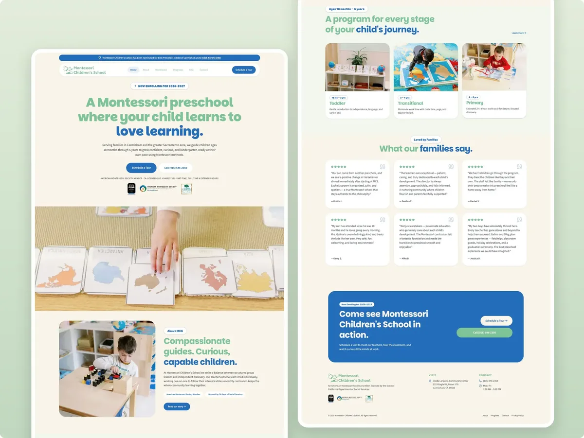 Homepage of mcspreschool.com